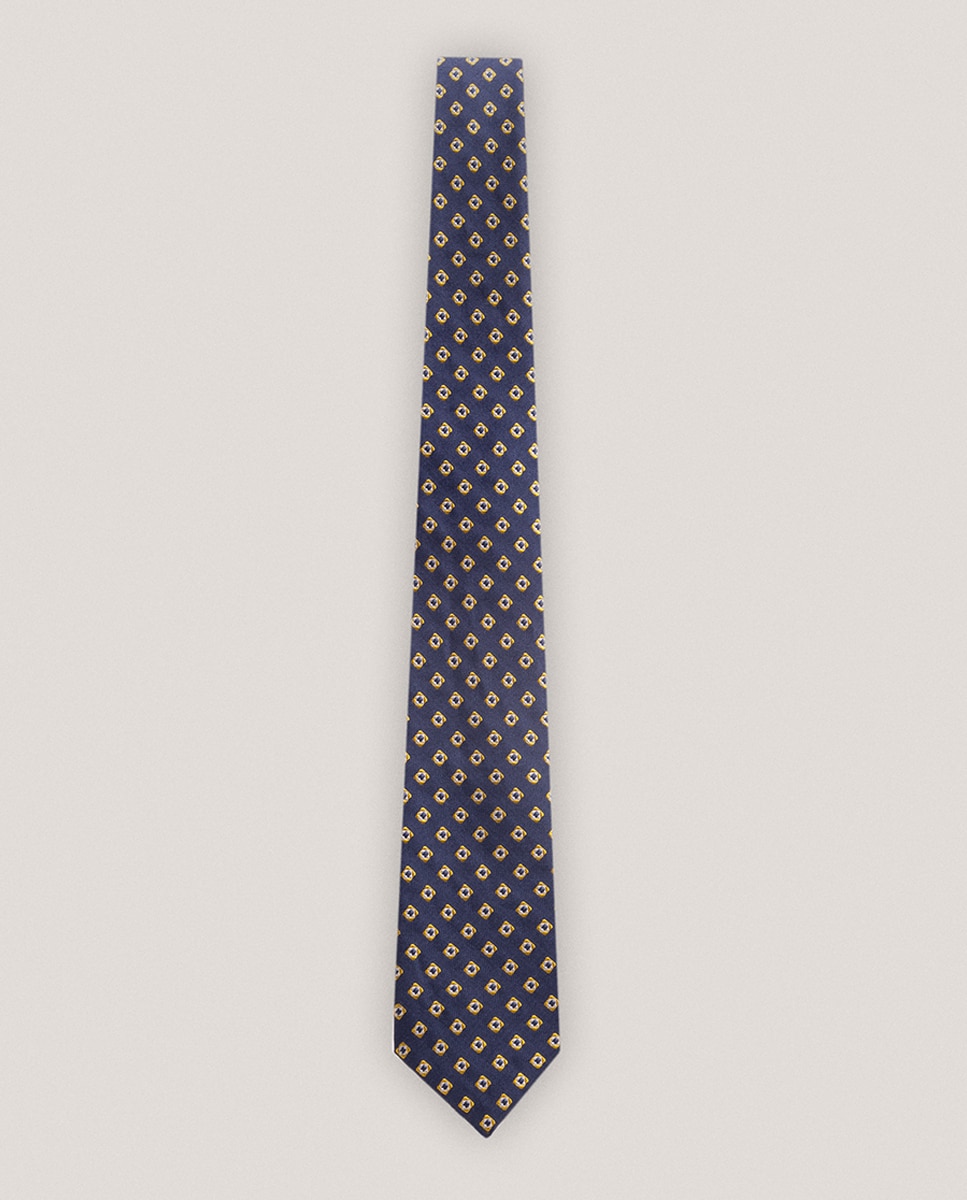 Imagen 0 de Corbata de hombre de seda Jacquard cuadros