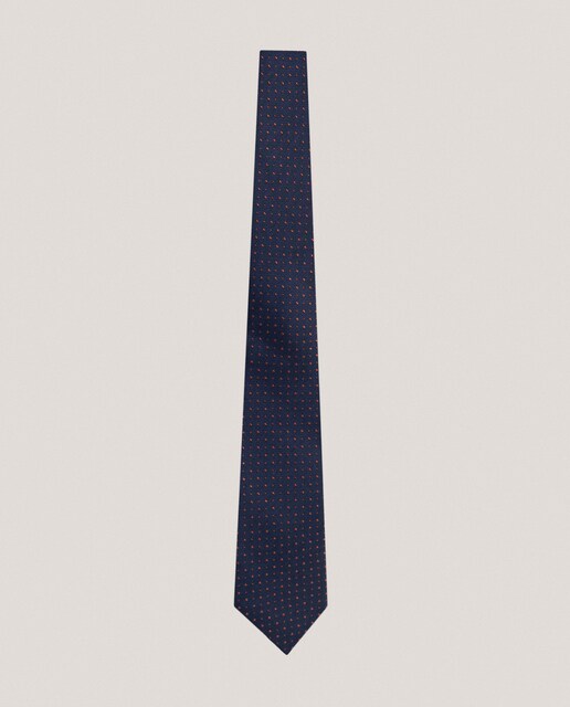 Imagen 0 de Corbata de hombre de seda con Jacquard cuadros y topos