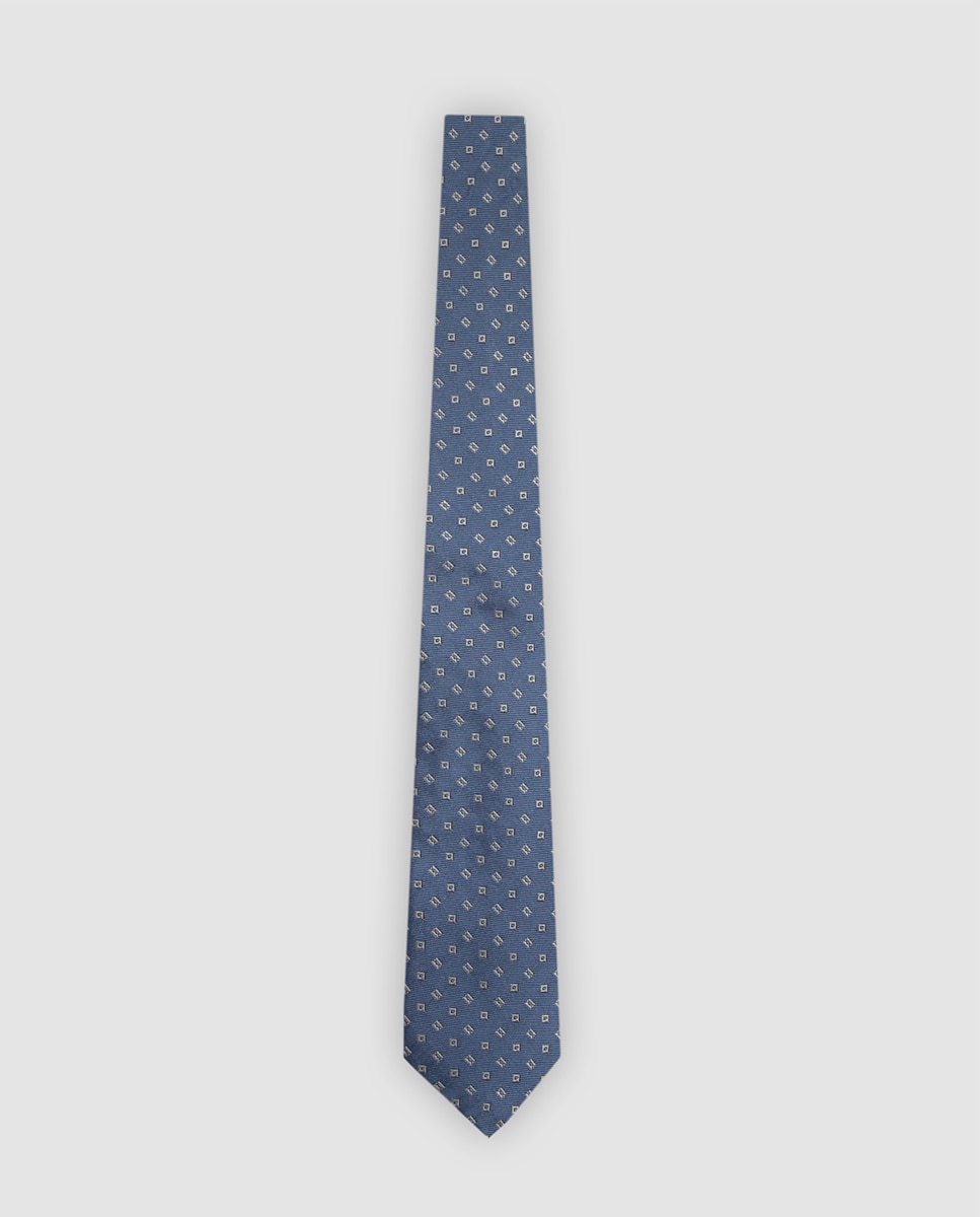 Imagen 0 de Corbata de hombre de seda con jacquard cuadrados