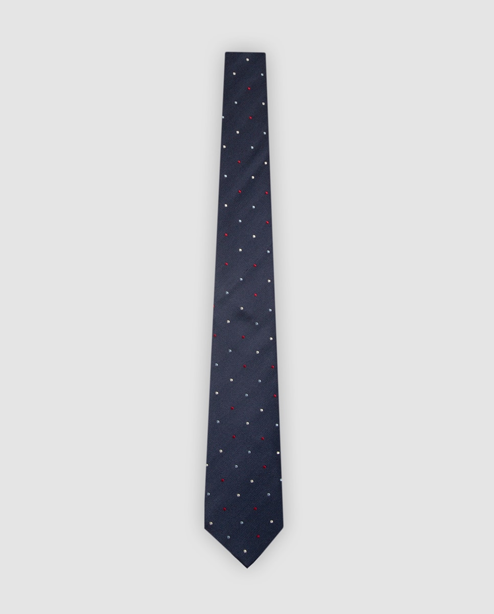 Imagen 0 de Corbata de hombre de seda con jacquard lunares