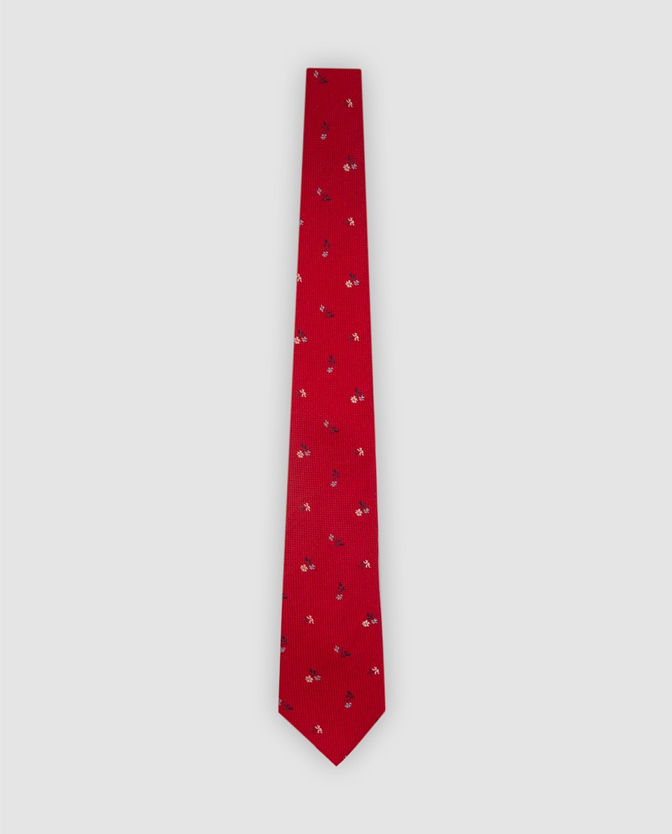 Imagen 0 de Corbata de hombre de seda jacquard flores