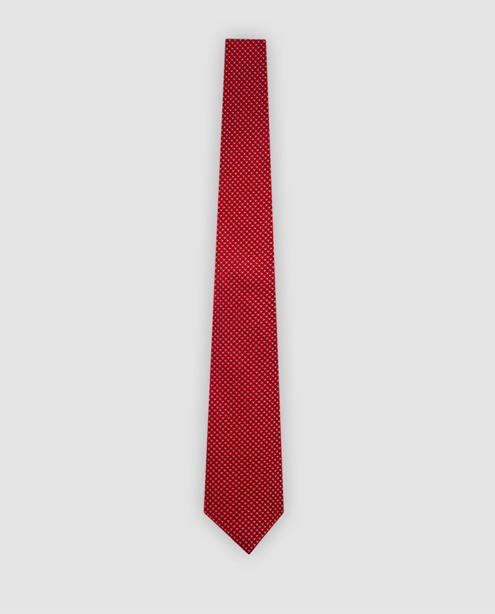 Imagen 0 de Corbata de hombre de seda jacquard geométrico