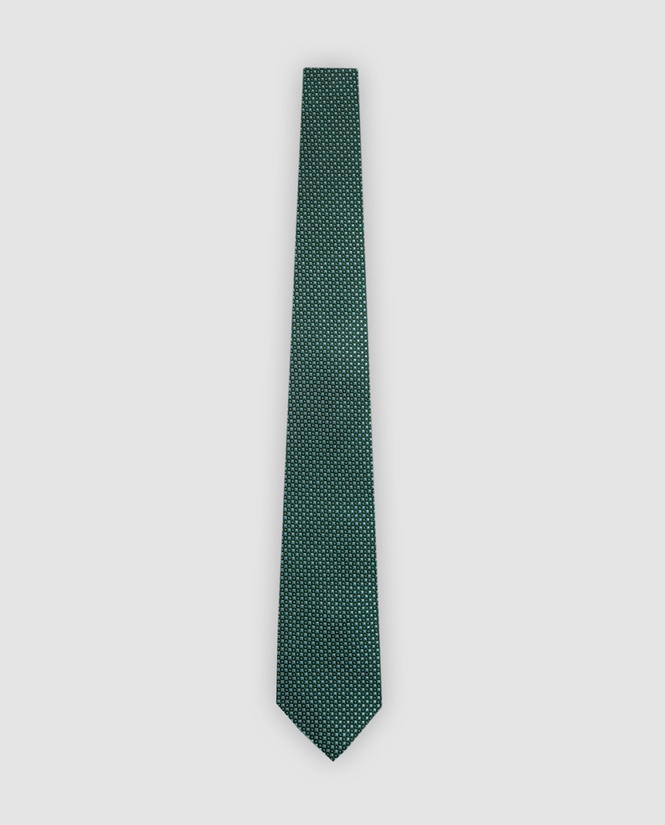 Imagen 0 de Corbata de hombre de seda jacquard geométrico
