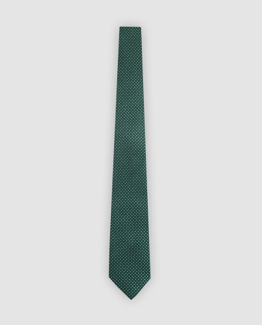 Imagen 0 de Corbata de hombre de seda jacquard geométrico