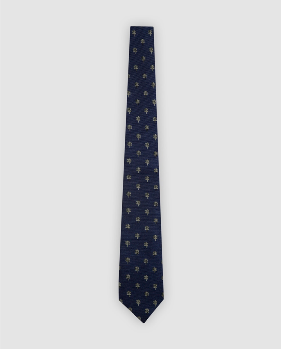 Imagen 0 de Corbata de hombre de seda con jacquard de árboles