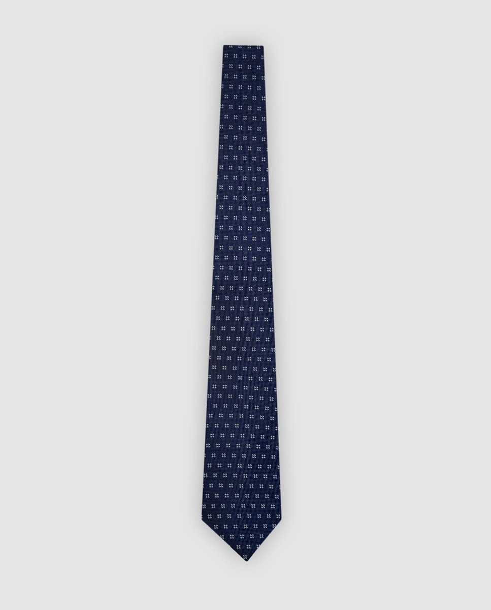 Imagen 0 de Corbata de hombre de seda con jacquard geométrico