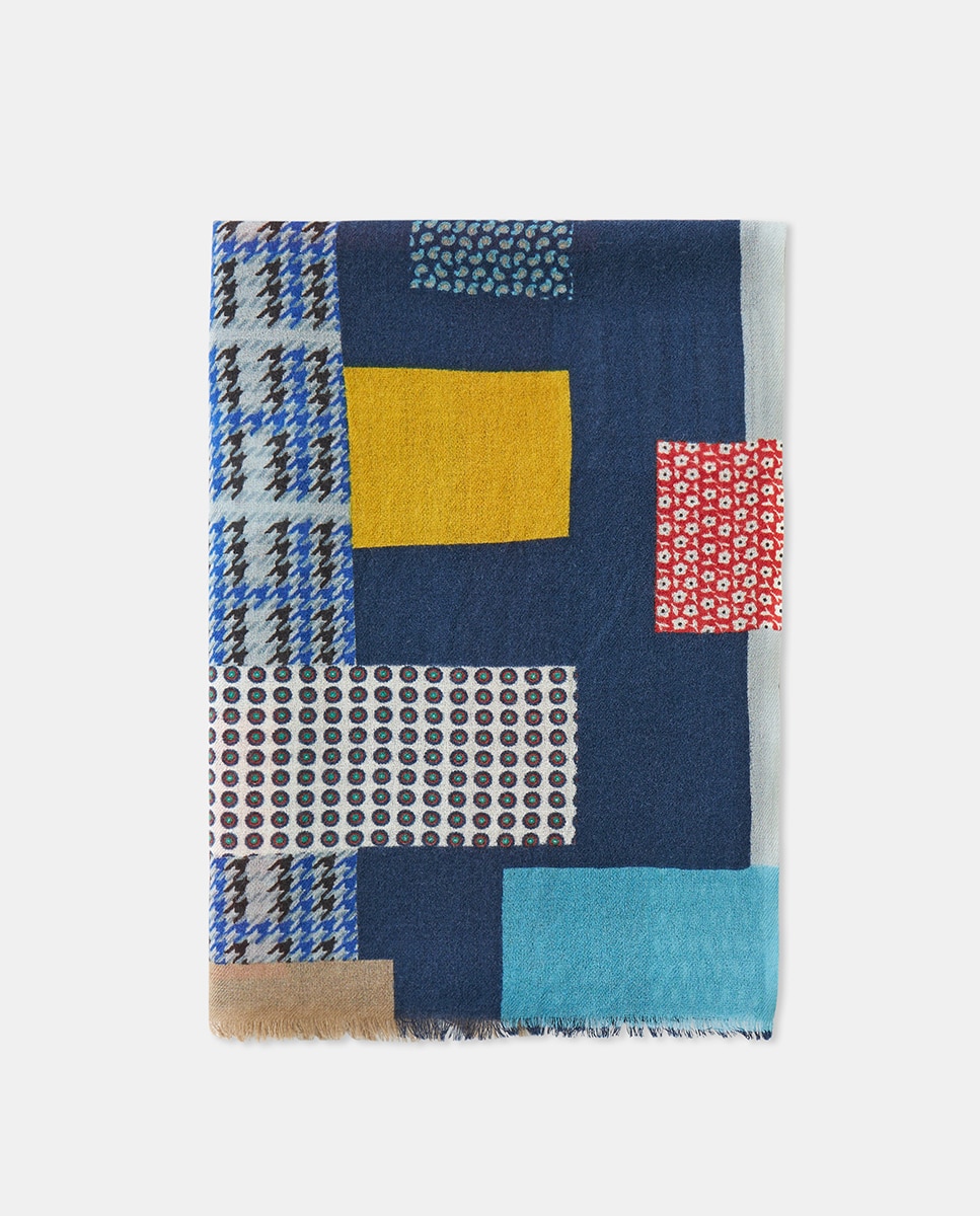 Imagen 0 de Fular de hombre patchwork multicolor