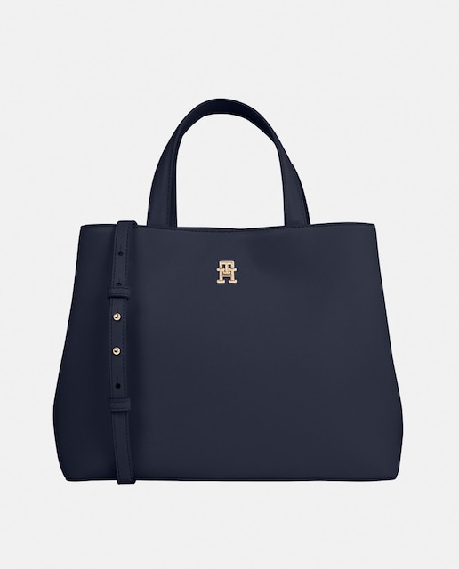 Imagen 0 de Bolso de mano grande con logotipo dorado