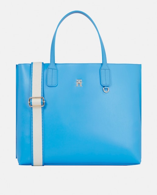 Imagen 0 de Bolso de hombro con logo metalizado dorado