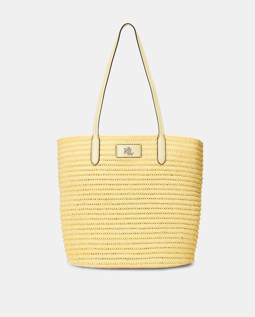 Imagen 0 de Bolso de mujer Lauren Ralph Lauren grande en amarillo.
