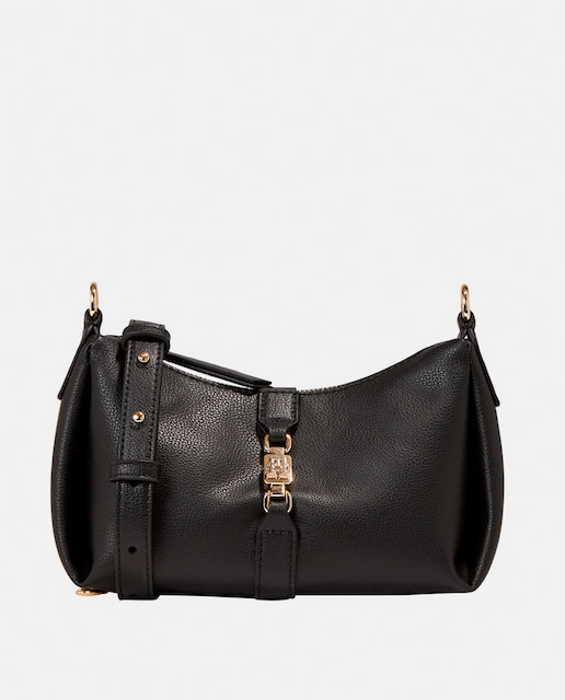 Imagen 0 de Bandolera pequeña en negro con cierre cremallera