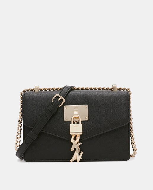 Imagen 0 de Bolso de hombro pequeño Elissa negro con solapa