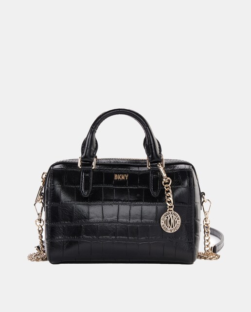 Imagen 0 de Bolso de mano mini Paige de piel en negro con bandolera extraíble