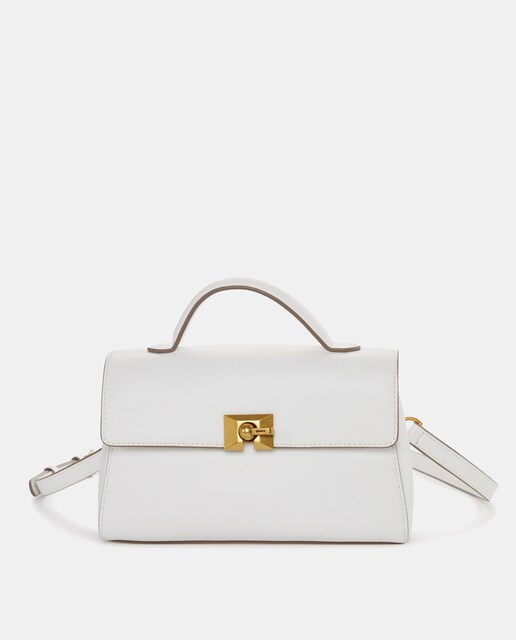 Imagen 0 de Bolso de piel DKNY COLETTE con asa corta y cierre frontal