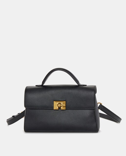 Imagen 0 de Bolso de piel DKNY COLETTE con asa corta y cierre frontal