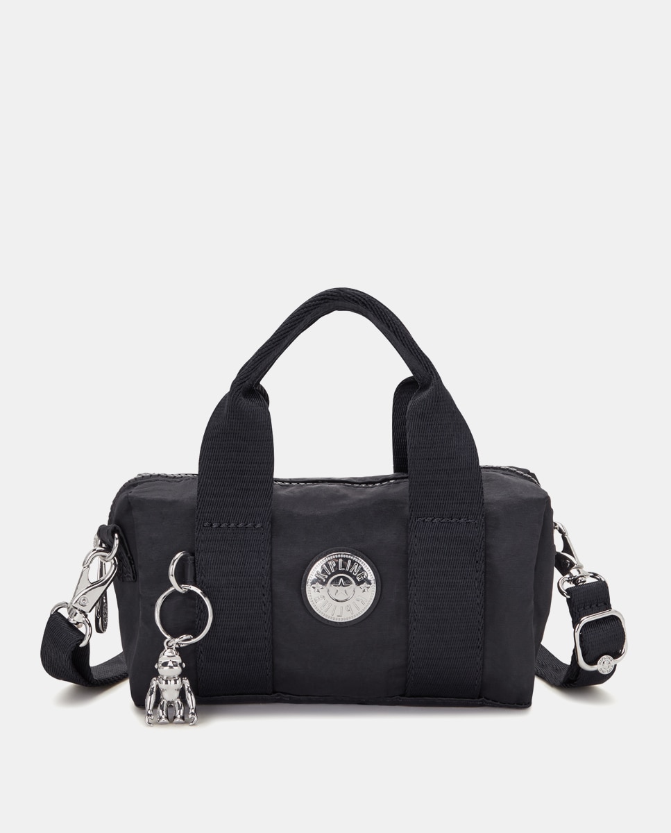 Imagen 0 de Bolso de hombro mini negro con cremallera y bandolera extraíble