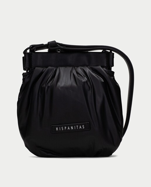 Imagen 0 de Bandolera mini de nylon en negro con asa regulable