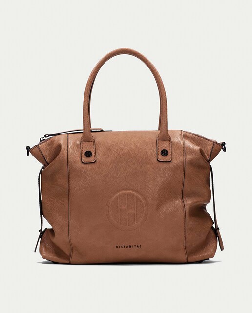 Imagen 0 de Bolso shopper en marrón claro con cremallera