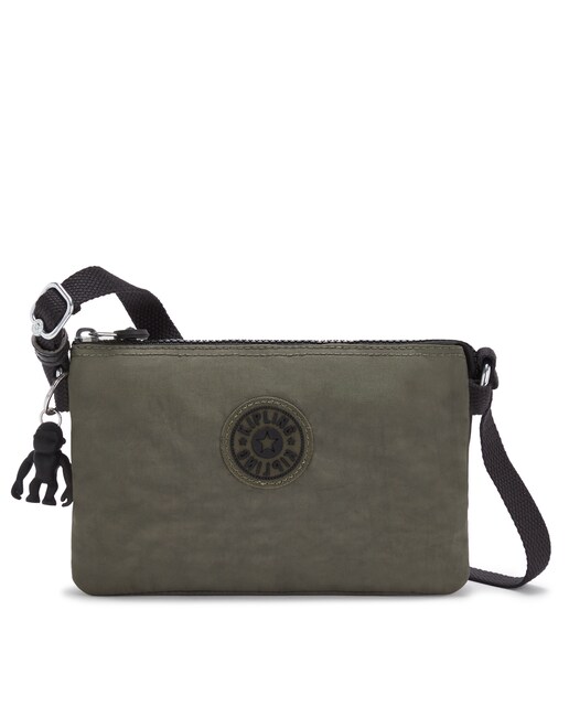 Imagen 0 de Bandolera pequeña de mujer Kipling Creativity XB de nylon liso en kaki con detalle frontal de la marca