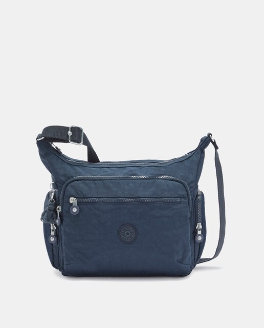 Imagen 0 de Bolso de hombro tipo hobo mediano de nylon azul marino
