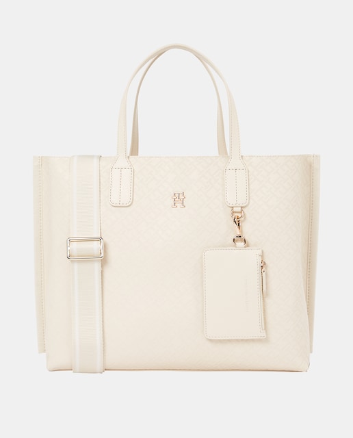 Imagen 0 de Bolso estilo satchel de mujer en color blanco de Tommy Hilfiger.