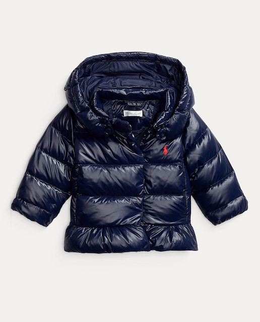 Imagen 0 de Plumífero de bebé niña en azul con capucha