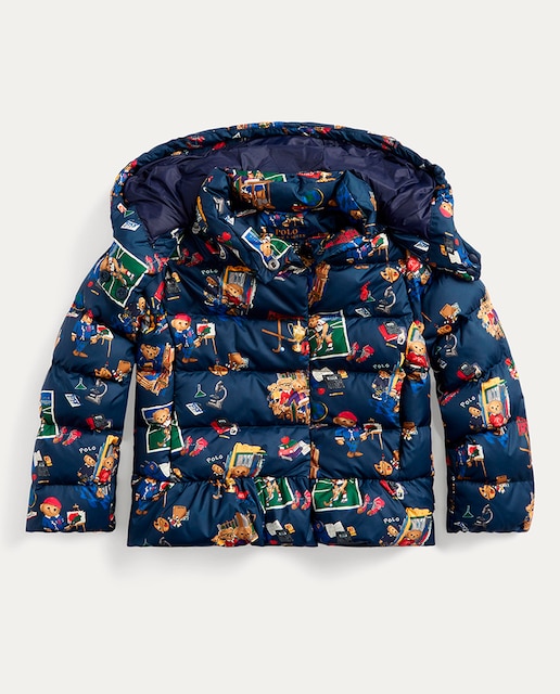 Imagen 0 de Plumífero de niña en azul con capucha