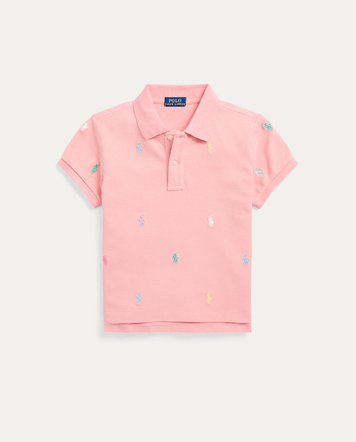 Imagen 0 de Polo de niña en rosa con microestampado