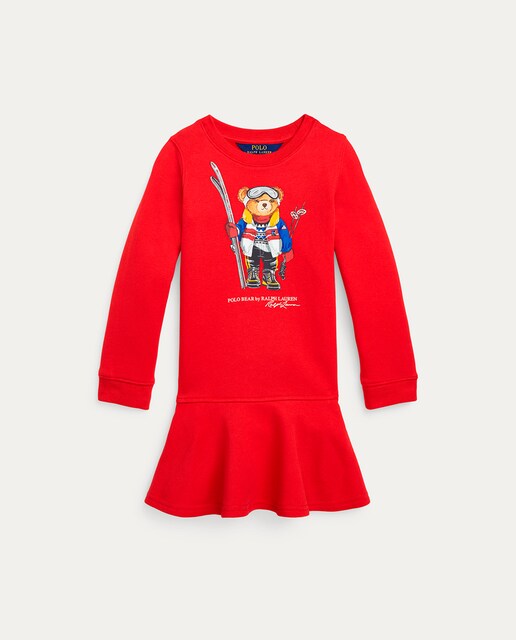Imagen 0 de Vestido de niña en rojo con POLO BEAR