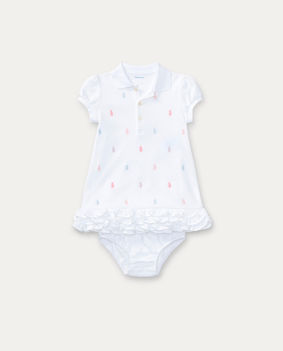 Vestido de bebé niña en blanco con microbordado — oferta en Primeriti