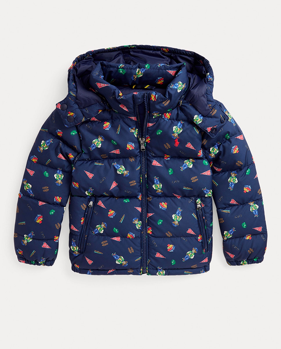 Imagen 0 de Plumífero de niño estampado con capucha