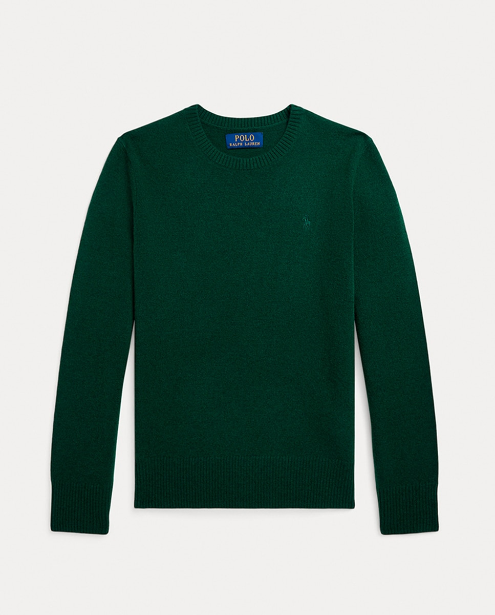 Imagen 0 de Jersey de niño de lana en verde oscuro