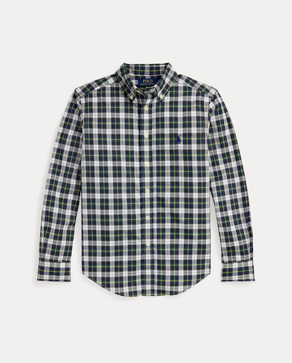 Imagen 0 de Camisa de niño de algodón de cuadros