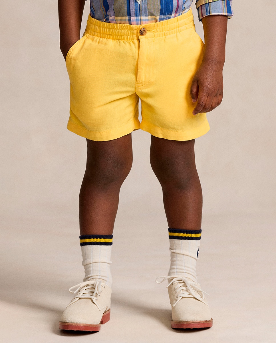 Imagen 0 de Bermuda de niño de lino en amarillo