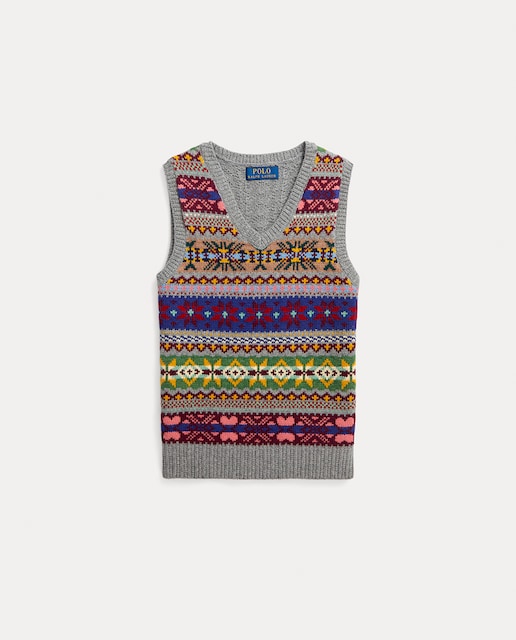 Imagen 0 de Chaleco de niña tipo fairisle multicolor