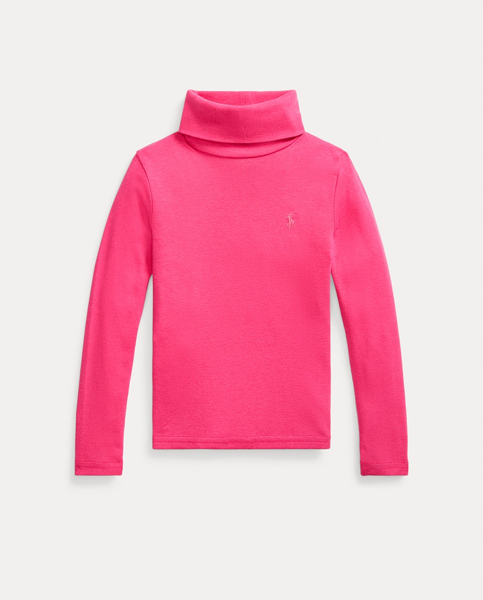 Imagen 0 de Camiseta de niña de cuello cisne en rosa