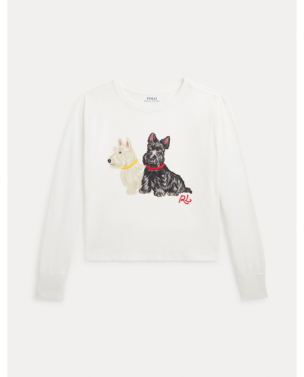 Imagen 0 de Camiseta de niña de algodón en blanco