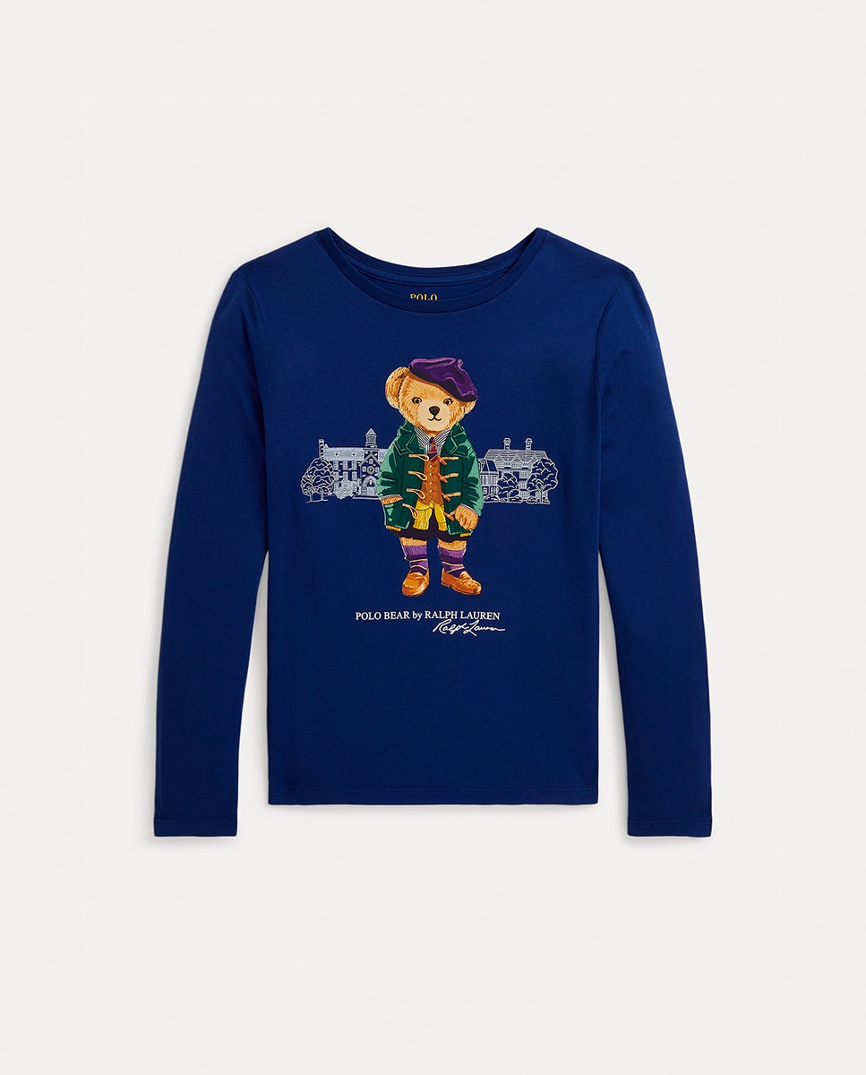 Imagen 0 de Camiseta de niña de algodón en azul