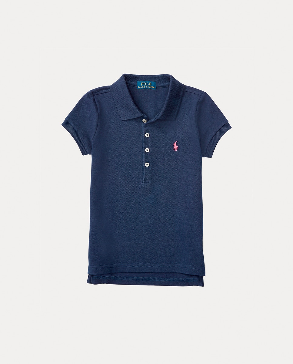 Imagen 0 de Polo de niña de algodón en azul marino