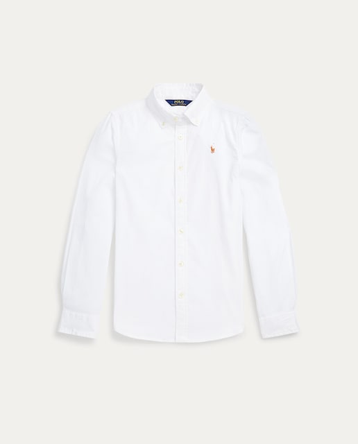 Imagen 0 de Camisa Oxford de niña en blanco