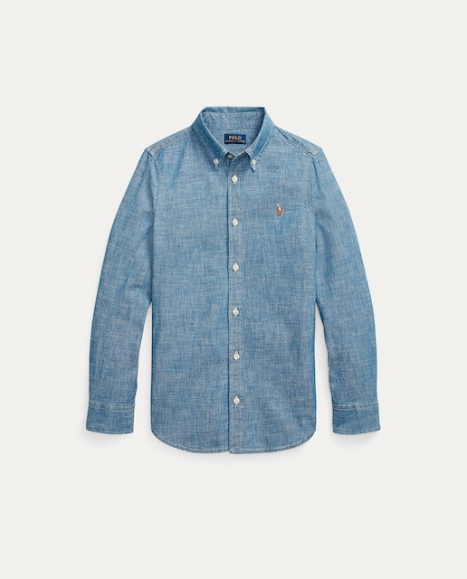 Imagen 0 de Camisa chambray de niña en azul