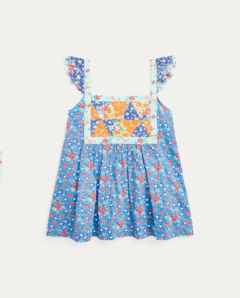 Imagen 0 de Camisa de niña de flores azul