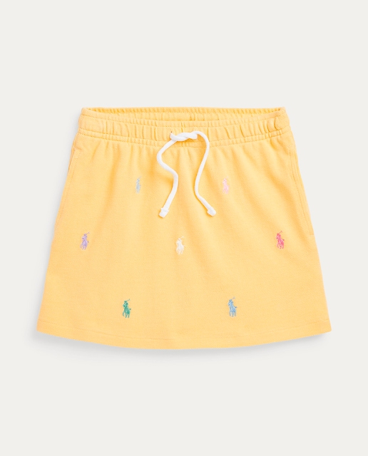 Imagen 0 de Falda de piqué de niña en amarillo con microestampado