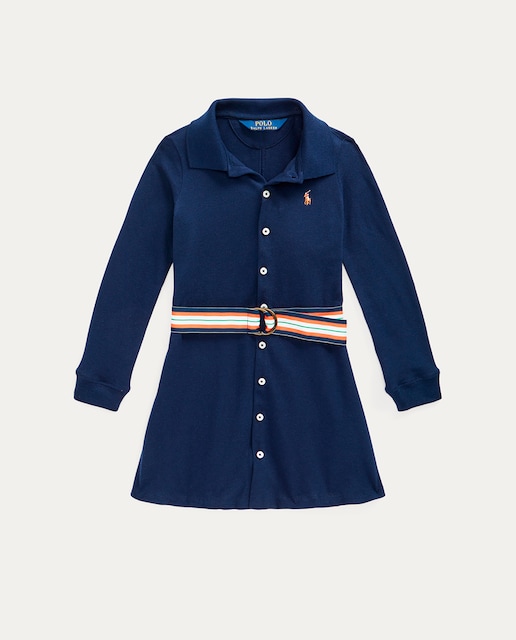 Imagen 0 de Vestido de niña en azul con cinturón