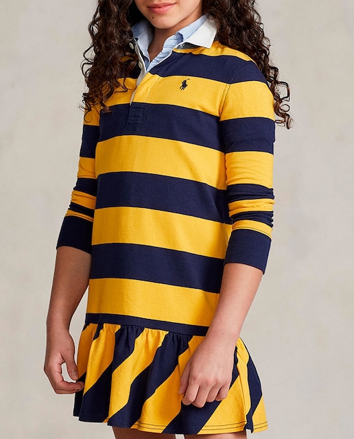 Imagen 0 de Vestido de niña de algodón de rayas