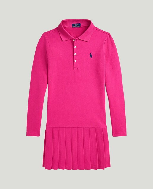 Imagen 0 de Vestido de niña piqué tipo polo rosa