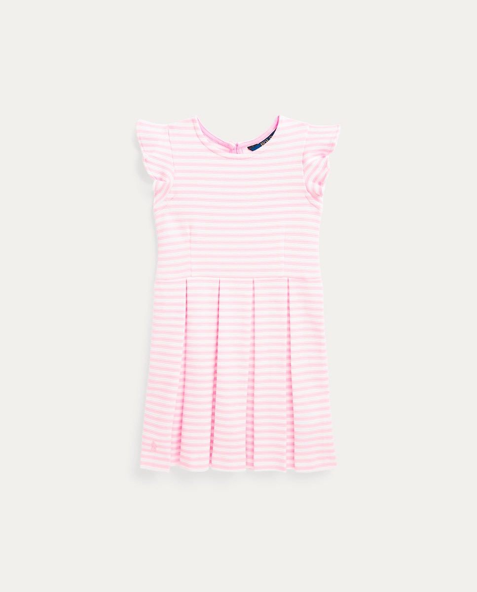 Imagen 0 de Vestido de rayas de niña en rosa