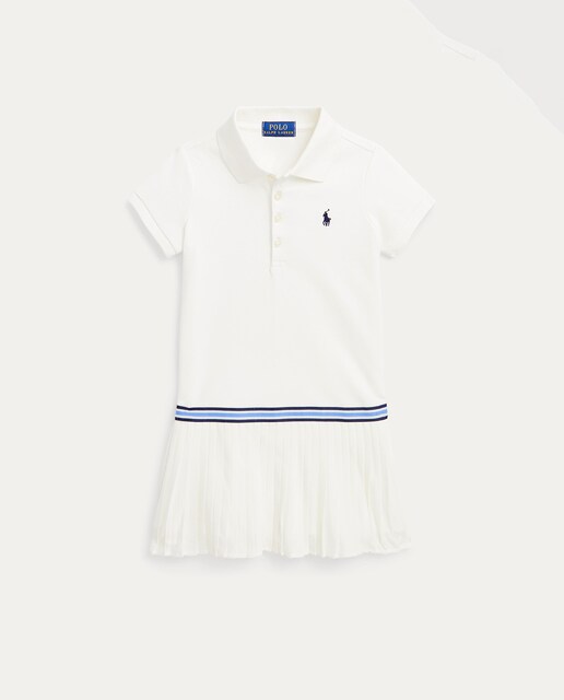 Imagen 0 de Vestido plisado de niña en blanco