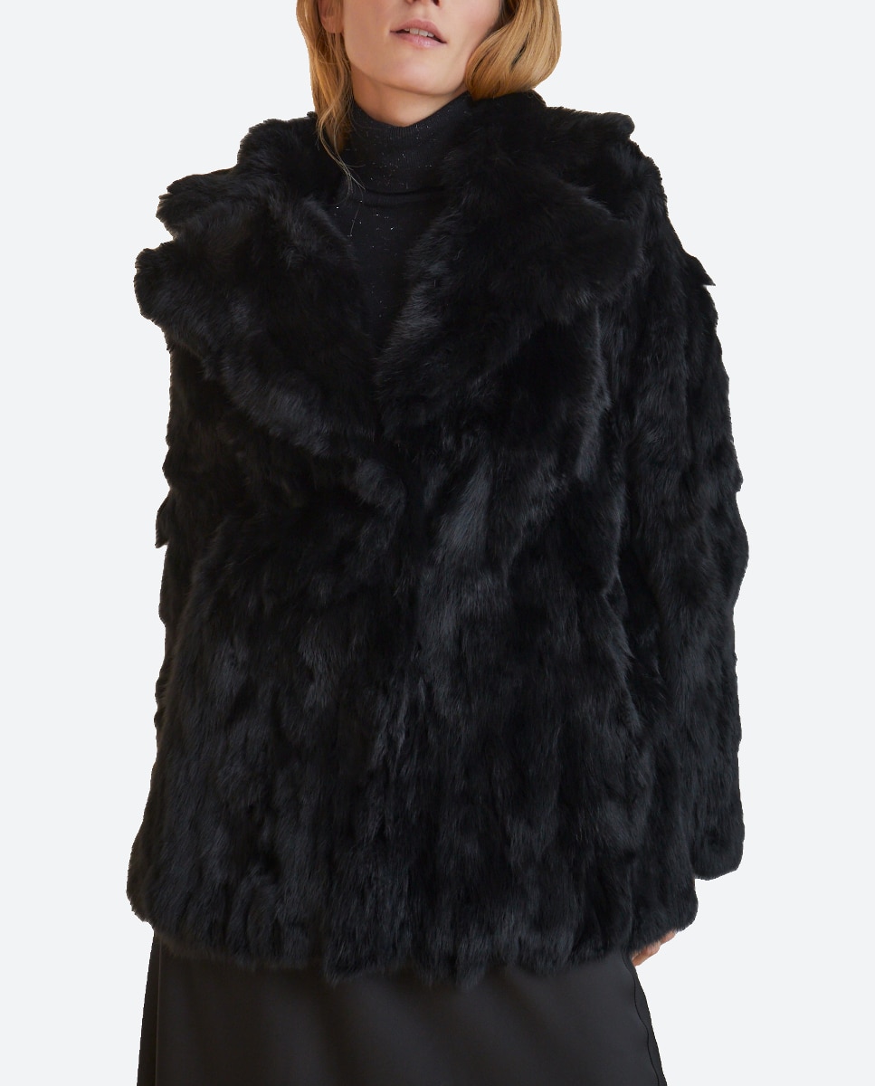 Imagen 0 de Chaquetón de mujer de pelo con solapa