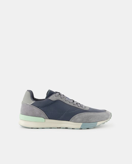 Imagen 0 de Zapatillas de hombre con cierre de cordones con micro suede